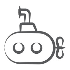 Obraz premium Underwater torpedo icon, submarine linear vector style 