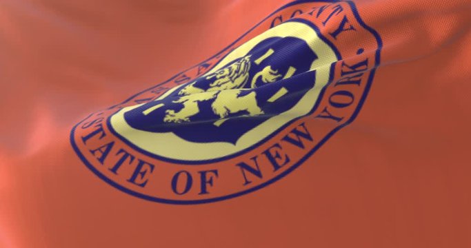 Nassau county flag, state of New York, United States of America - loop