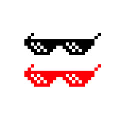 Pixel glasses icon. Lightning goggles. Vector on isolated white background. EPS 10