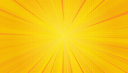 Yellow comics pop art background. Gradient halftone pop art retro style