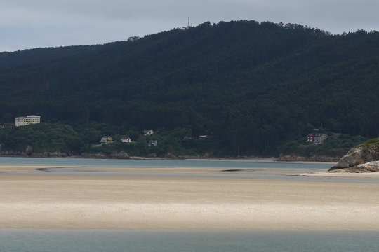 Landscape in O Barqueiro, beautiful coastal village in Galicia,Spain