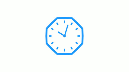 Amazing counting down 12 hours clock icon on white background,Clock icon