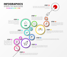 Infographic design template. Creative concept with 10 steps