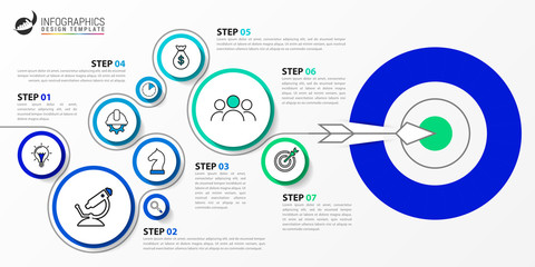 Infographic design template. Creative concept with 7 steps