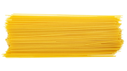 Long pasta lie on a white background in the form of carpet. Food background concept.