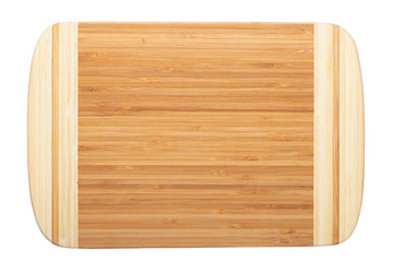 Multifunctional  wooden cutting board for cutting bread, pizza or steak serve. Isolated on a white background.