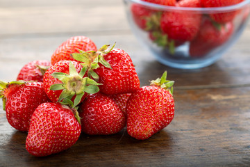 Ripe red strawberries