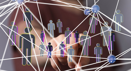 organization chart team concept networking technology.