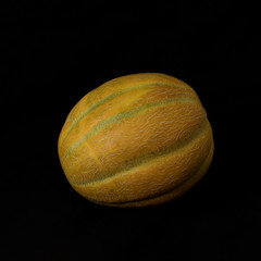 Melon on a black background