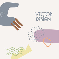 Abstract vector background with geometric organic shapes, dotted textures, unusual elements. For cover, invitation, banner, placard, brochure, poster, card flyer and other