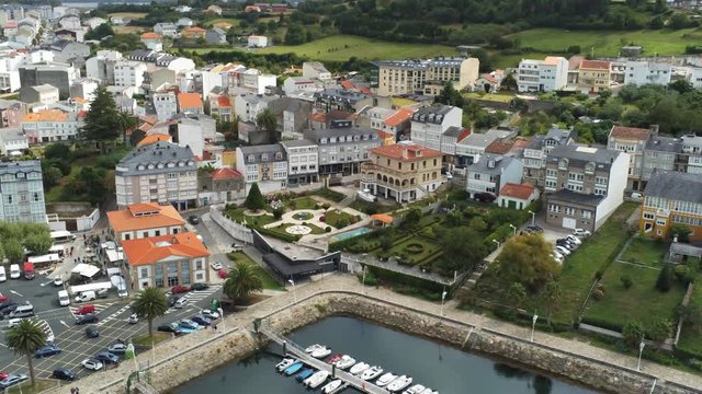 Ortigueira, coastal village of A Coru&ntilde;a. Galicia,Spain. Aerial Drone Footage