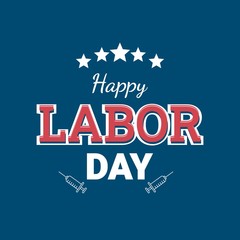 labor day background decorated with injection icon vector design