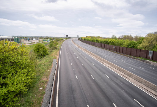Deserted motorway during the Corona virus lock down 2020