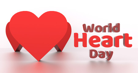 3d illustration of World Heart Day banner background concept