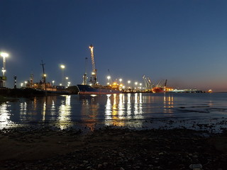 night lights of a seaport