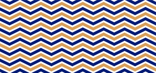 Blue, brown. Seamless Chevron zigzag Pattern Vector chevrons wave line. Wavy stripes background. Retro pop art 80's 70's years. Funny zig zag sign. Texture of fabric or paper scrapbook. Line pattern