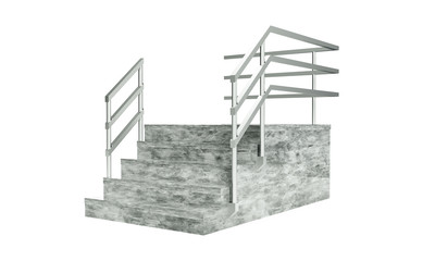 Blank stairs. 3d illustration isolated on white background