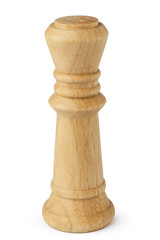 Wooden mill for salt or pepper on white