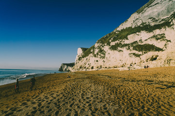 Durdle Door, iconic limestone formation in Dorset, Jurassic coast photographed in December 2016