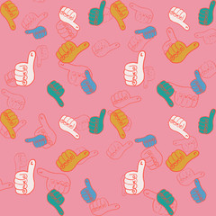 ok sign seamless pattern