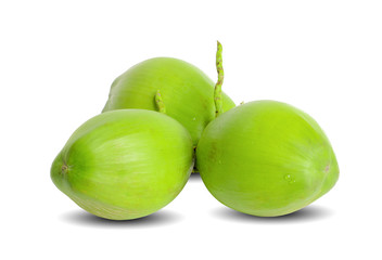 water drop green coconut isolated on white background