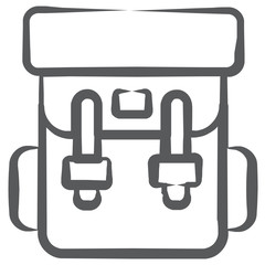 
Line icon of backpack, travelling bag 
