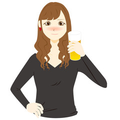 お酒を飲む　女性