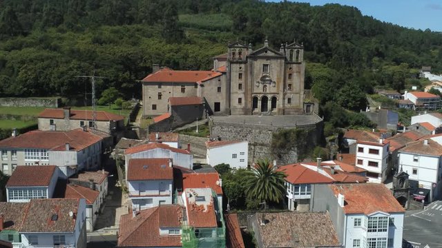 Padron, beautiful village of  A Coruña,Galicia,Spain. Aerial Drone Footage