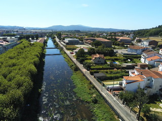 Padron, beautiful village of  A Coruña,Galicia,Spain. Aerial Drone Photo