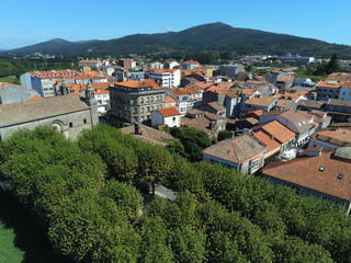 Fototapeta na wymiar Padron, beautiful village of A Coruña,Galicia,Spain. Aerial Drone Photo