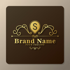 Logo template flourishes calligraphy elegant ornament lines. Business sign, identity for Restaurant, Royalty, Boutique, Cafe, Hotel, Heraldic, Jewelry, Fashion and other vector illustration