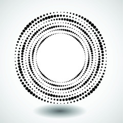 Halftone dots in circle form. round logo . vector dotted frame . design element