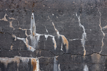 Moisissure sur un mur en béton d'un bunker