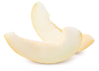 slices of melons isolated on a white background