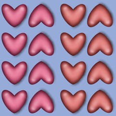 Valentine's Day pattern blue and red