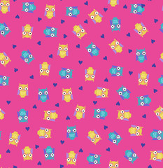 seamless pattern with owls
