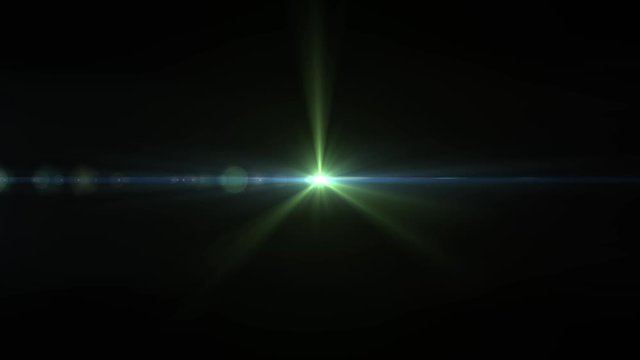 Green Flares Pack of Four with glowing spots of light and lens flare