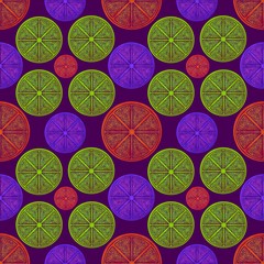 Citrus pattern 
Violet pink and green