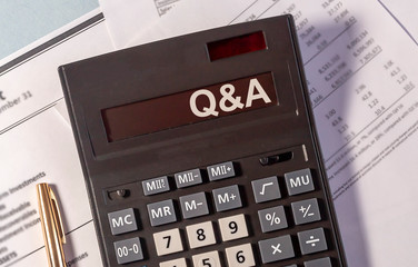 Q and A word acronym on calculator on documents