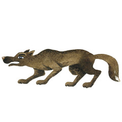 Watercolor set with forest animals.