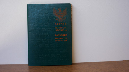 Close up of the passport on the table