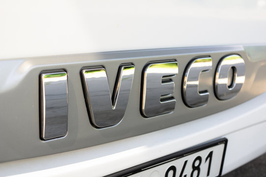 Hranice, Czechia - August 23, 2020: Iveco brand logo. Symbol of company that manufactures commercial vehicle.
