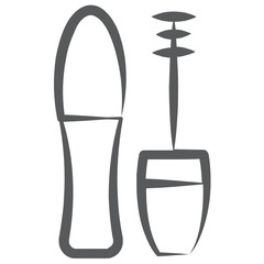 
Mascara icon in line design, ladies cosmetic product 
