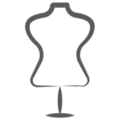 
Fashion design dress dummy, line icon of mannequin vector 

