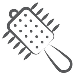 
Editable line vector design of round hair brush icon

