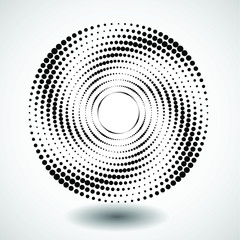 Halftone dots in circle form. round logo . vector dotted frame . design element