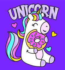 UNICORNIO COMIENDO UNA DONA 