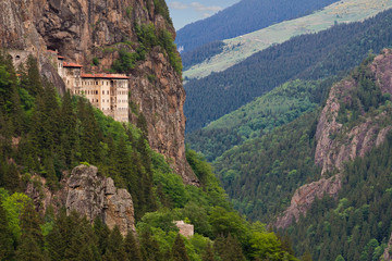 Sumela Monastery which is a Greek Orthodox Monastery, founded in the 4th century, Trabzon, Turkey - obrazy, fototapety, plakaty