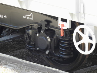 Wagon kolejowego - element konstrukcji - wózek - ładny widok