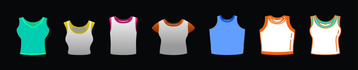 set of undershirt cartoon icon design template with various models. vector illustration